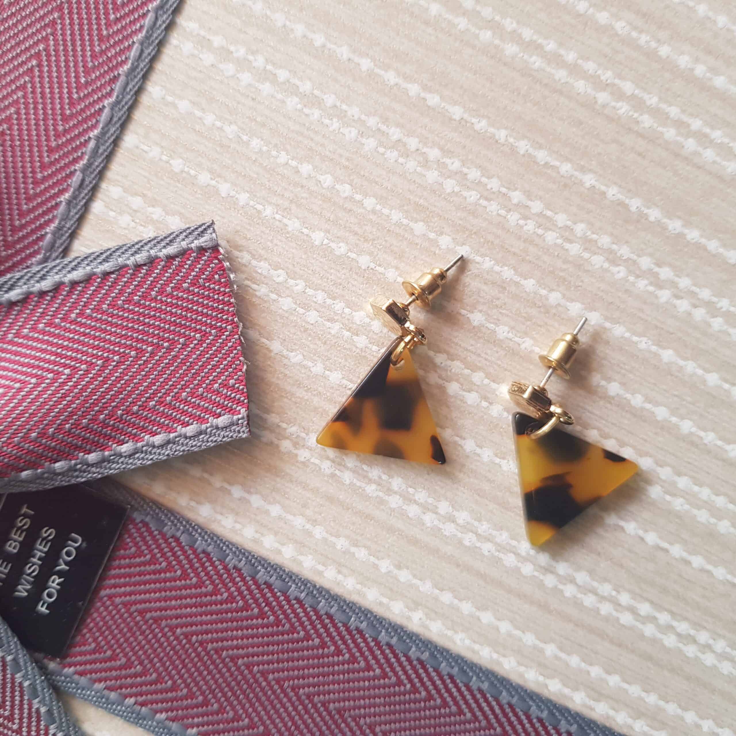 Bermuda Triangle Ombre Resin Watermarble Stud Earrings