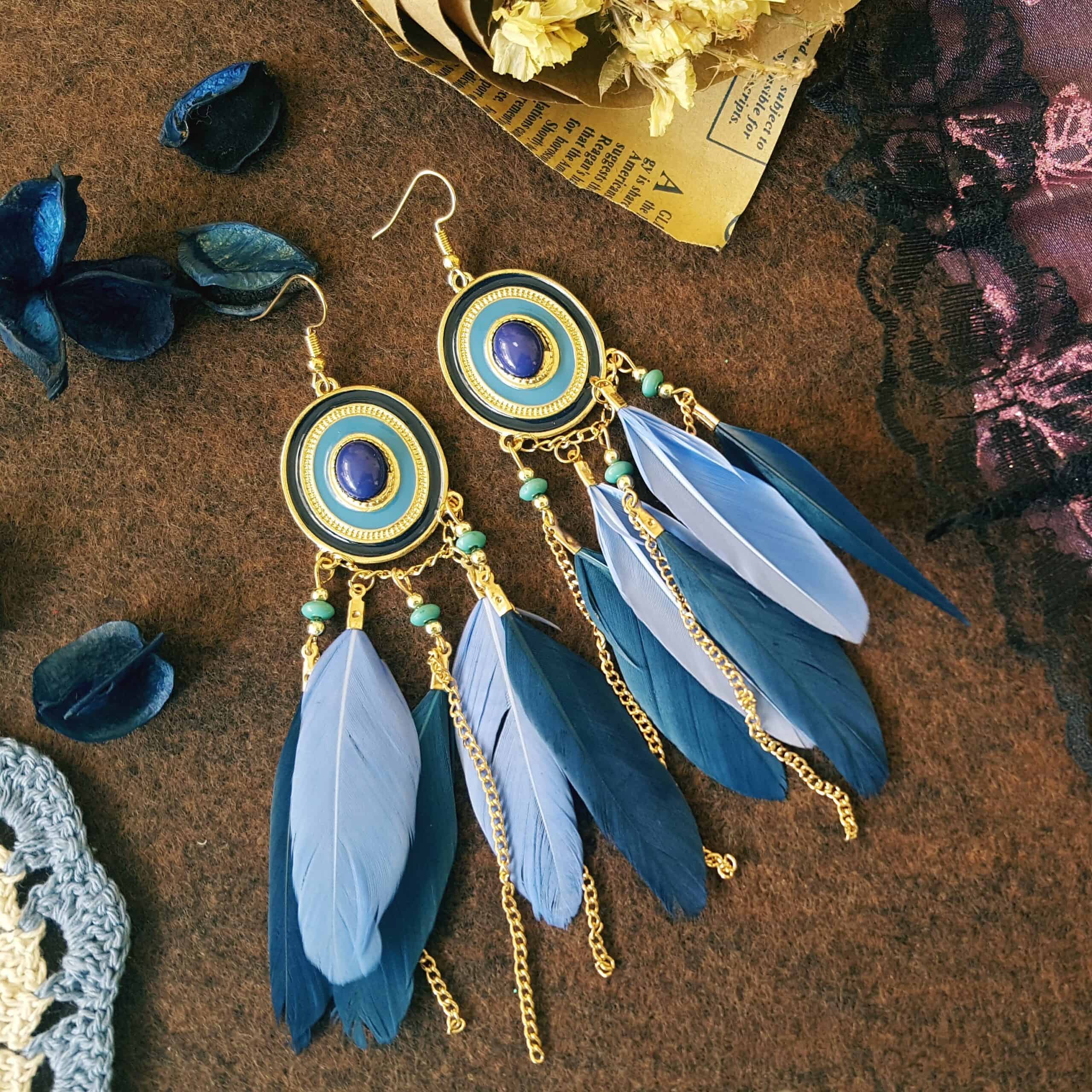 Sky Blue Boho Kalon Earrings