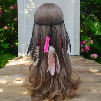 Spring Blossom Boho Feather Headband