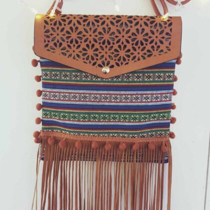 brown boho sling bag