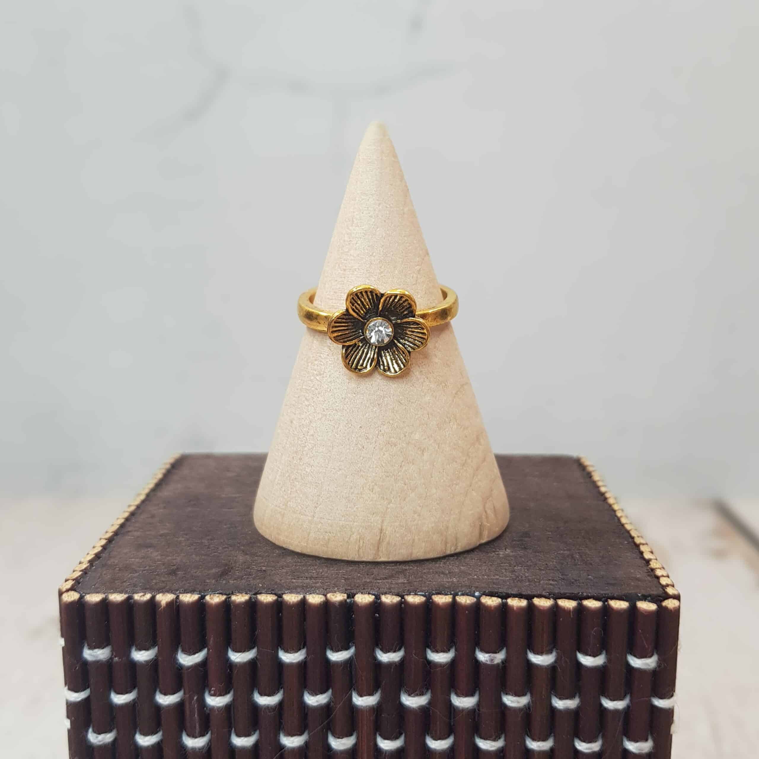 Gold Plated Floral Stackable Midi Ring