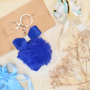 Miss Pompom Sky Blue Furball Bag Chain