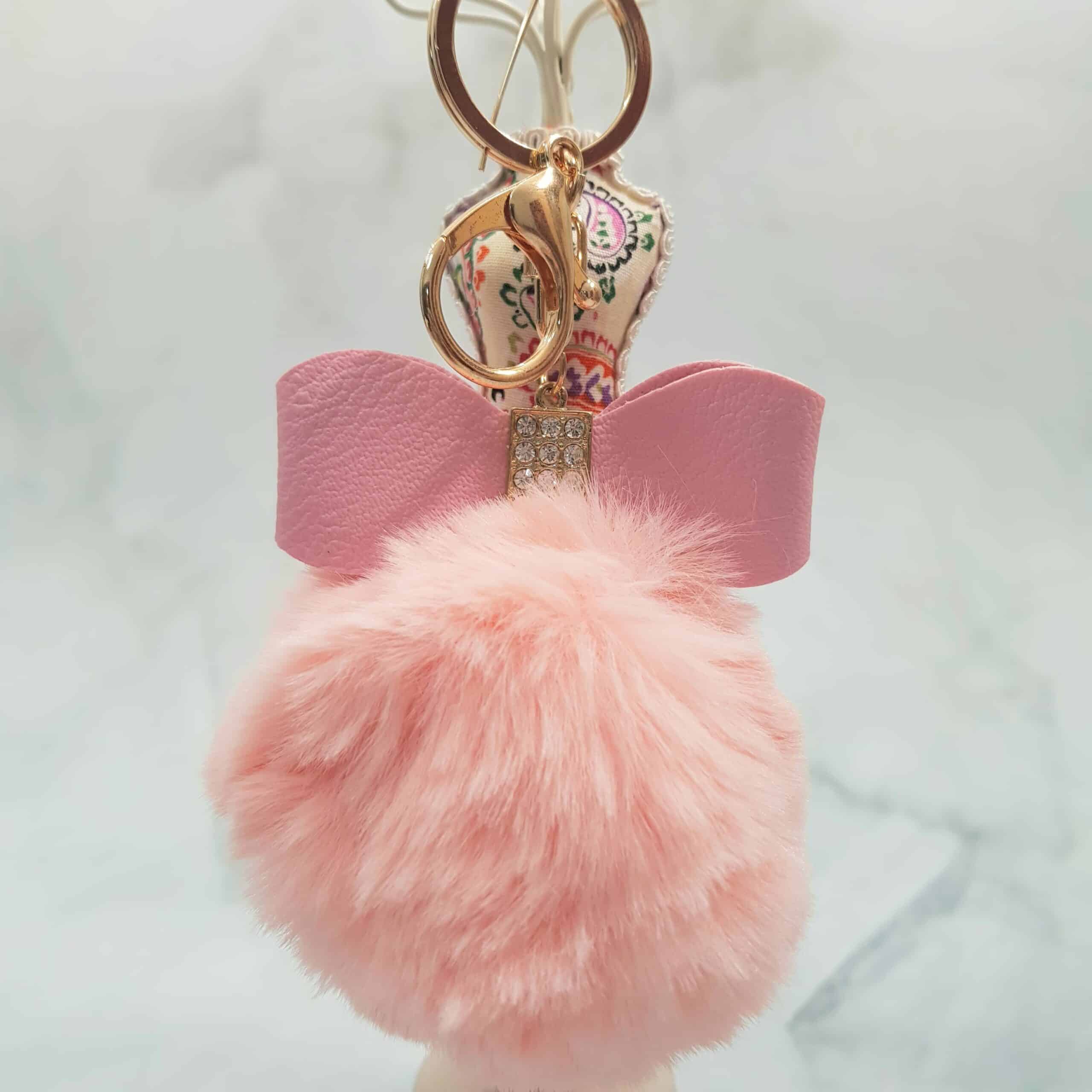 Miss Pom Pom Pinky Furball Keychain