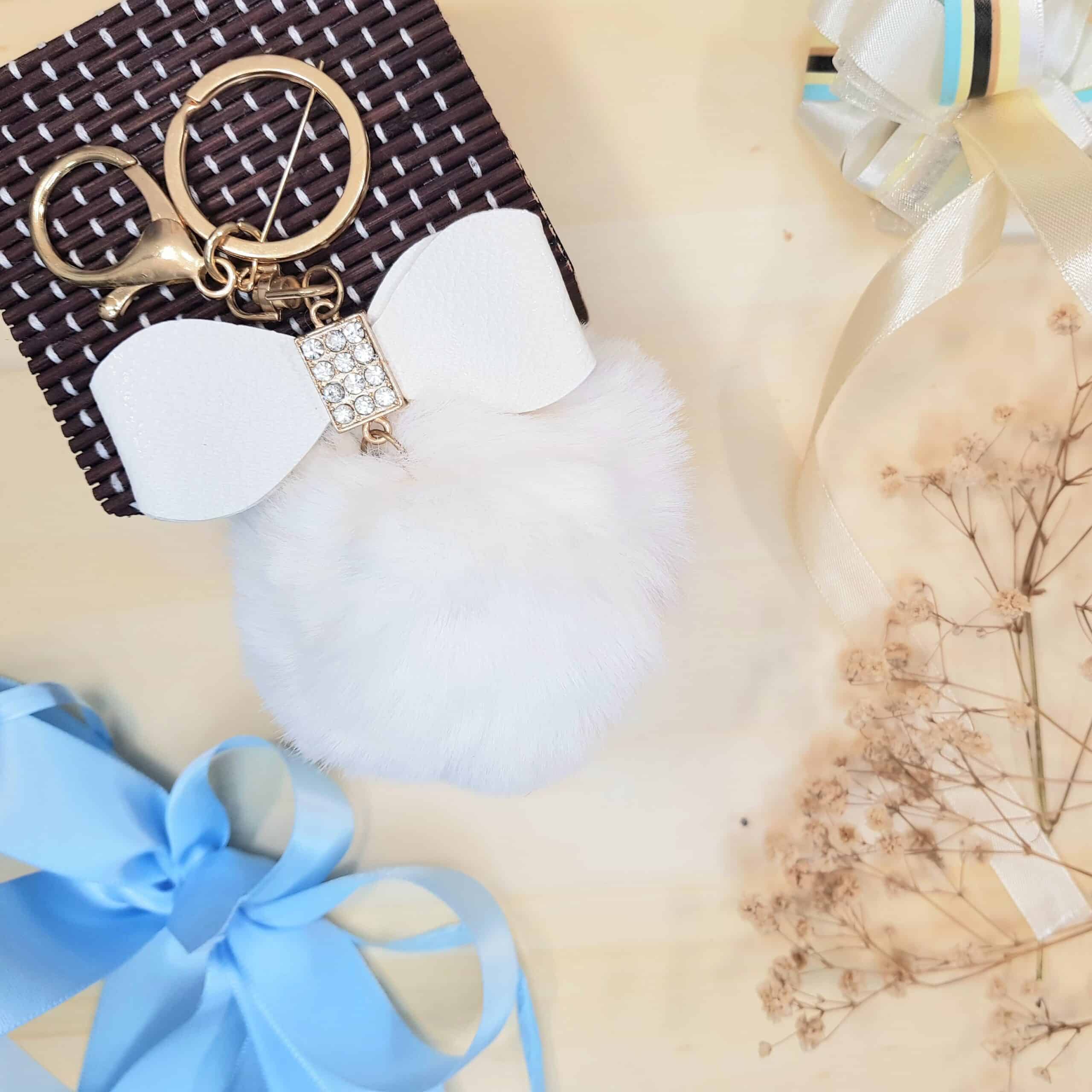 Miss Pom Pom Snowy Furball Keychain