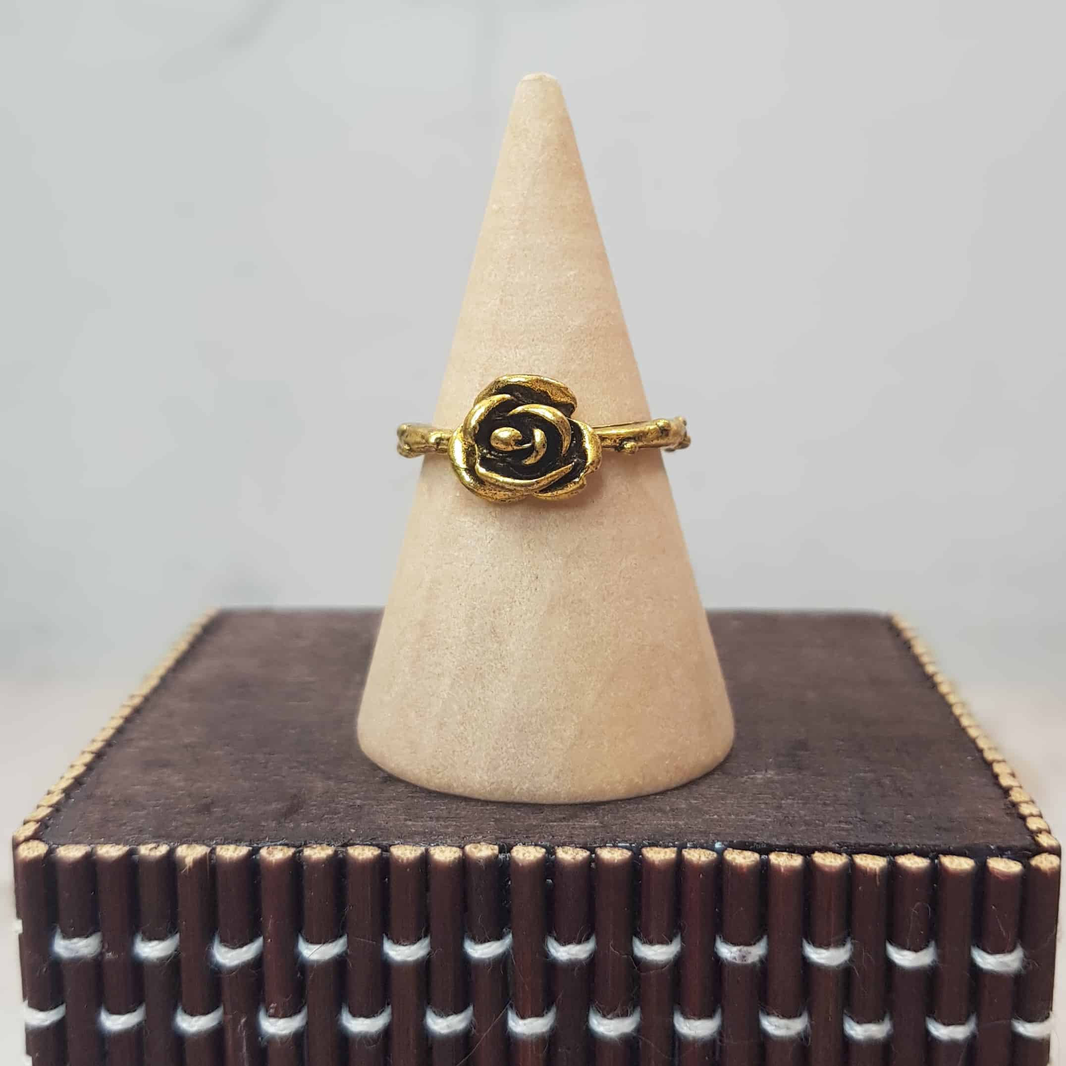 Boho Gold Rose Midi Stackable Statement Ring