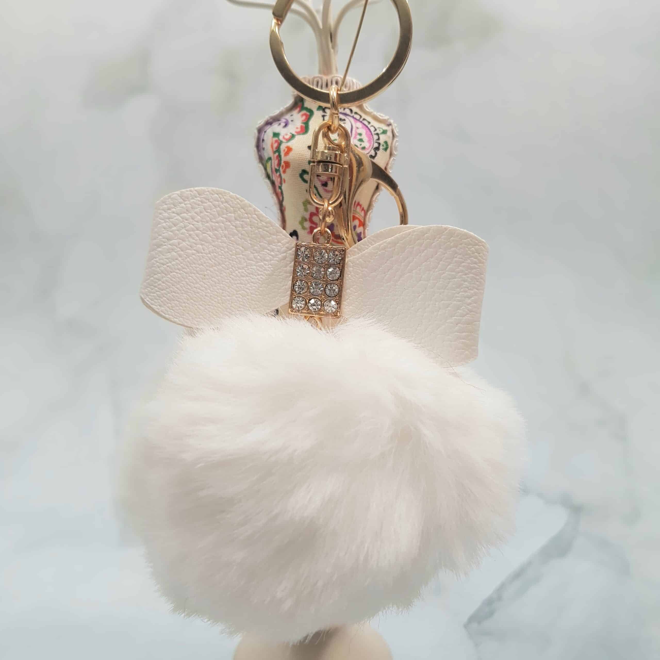 Miss Pompom Sky Blue Furball Bag Chain