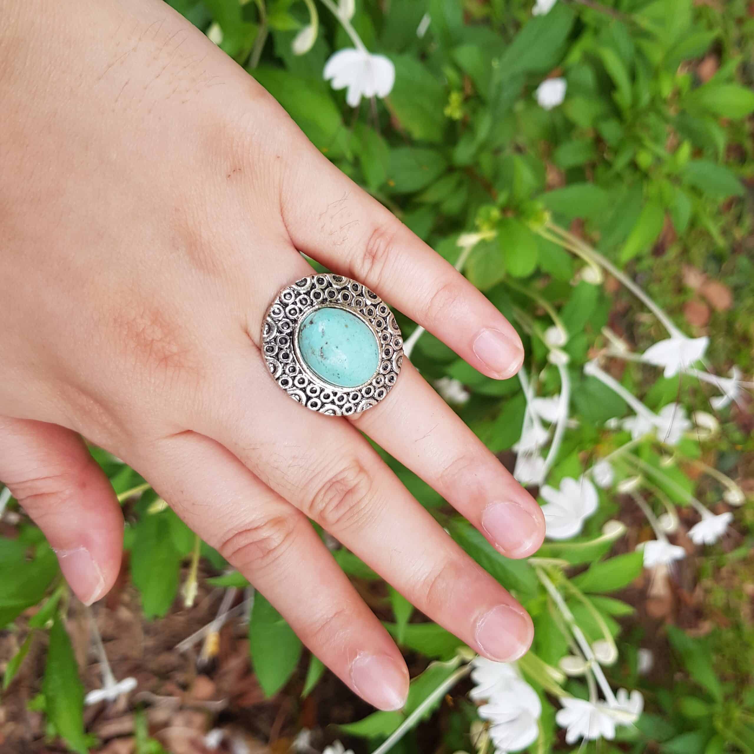 Vintage Turquoise Adjustable Ring