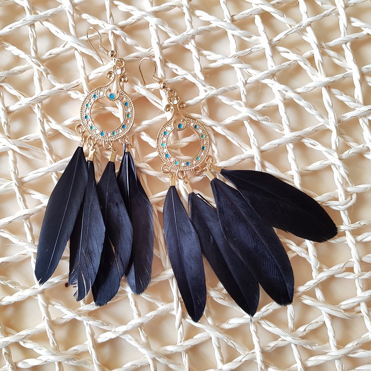 ophelia black boho earrings