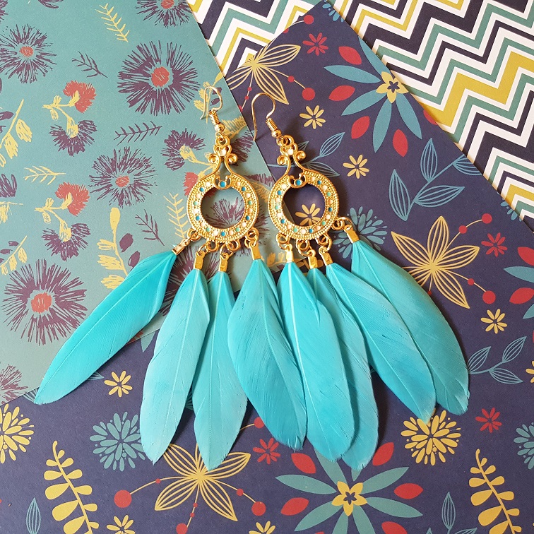ophelia blue boho earrings