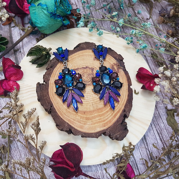 boho nightfall rhinestone earrings