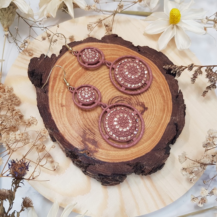 cherry halo boho drop earrings