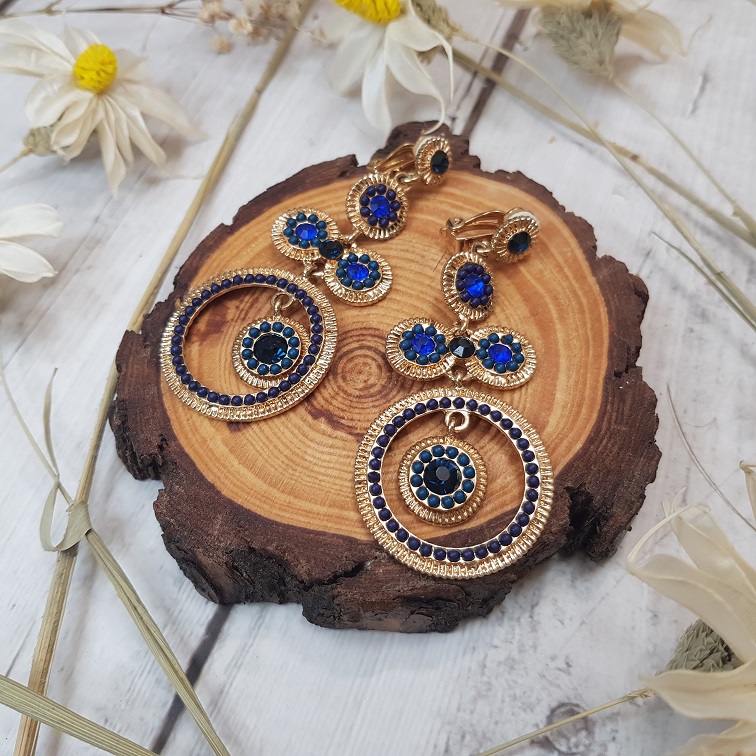 clip-on antique style boho hoops earrings