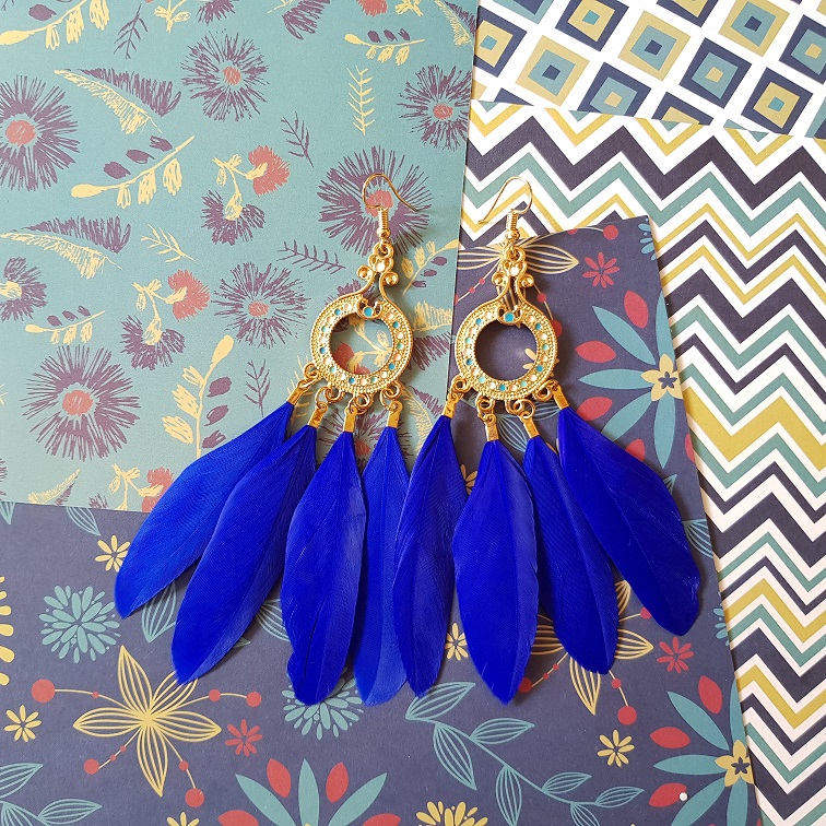 ophelia dark blue boho earrings