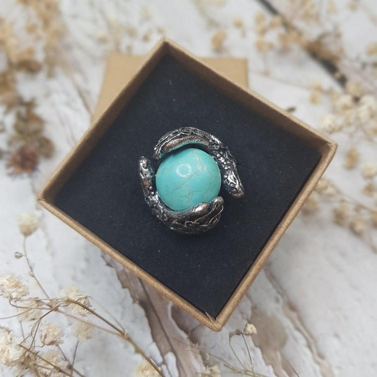 sterling silver gypsy oracle turquoise ring