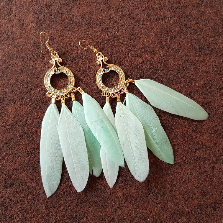 ophelia mint boho earrings