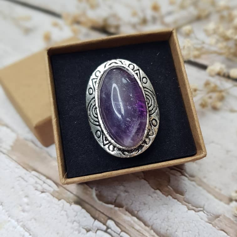 Boho Amethyst Ring