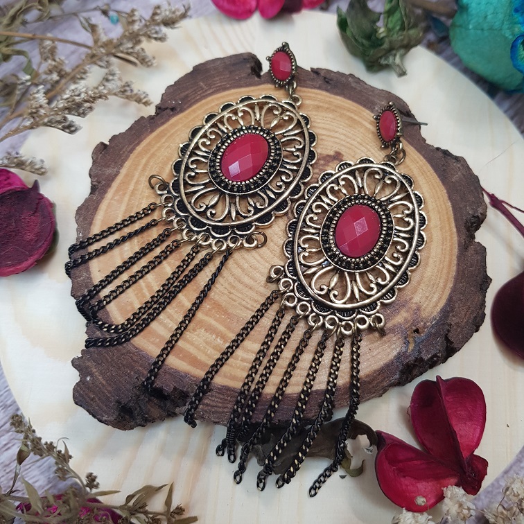 boho tassel chain earrings