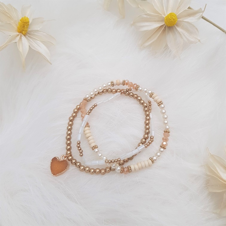 Luna Gold Beaded Stack Bracelets
