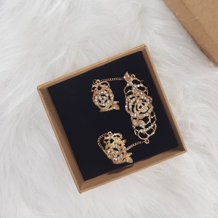 Bed of Roses Double Chain Rings - TheTrendBlazer