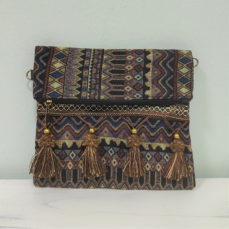 Aurora Brown Boho Pouch Clutch