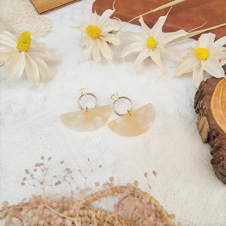 Miyuki Light Moon Drop Earrings