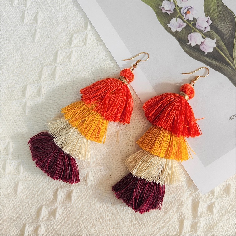 Confetti Rainbow Tassel Earrings