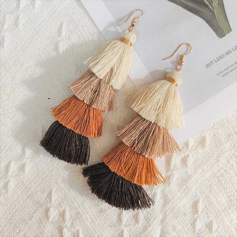 Confetti Rainbow Tassel Earrings