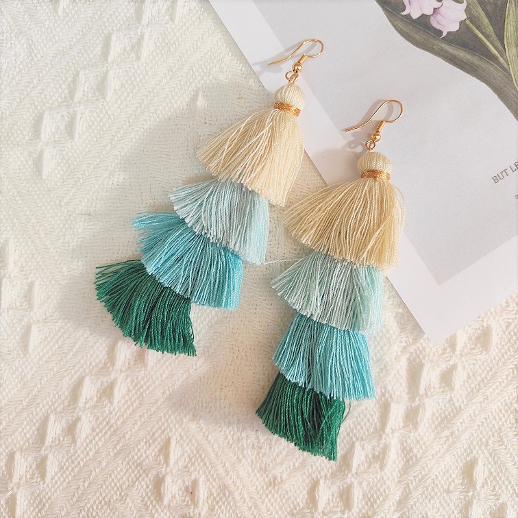 Confetti Rainbow Tassel Earrings