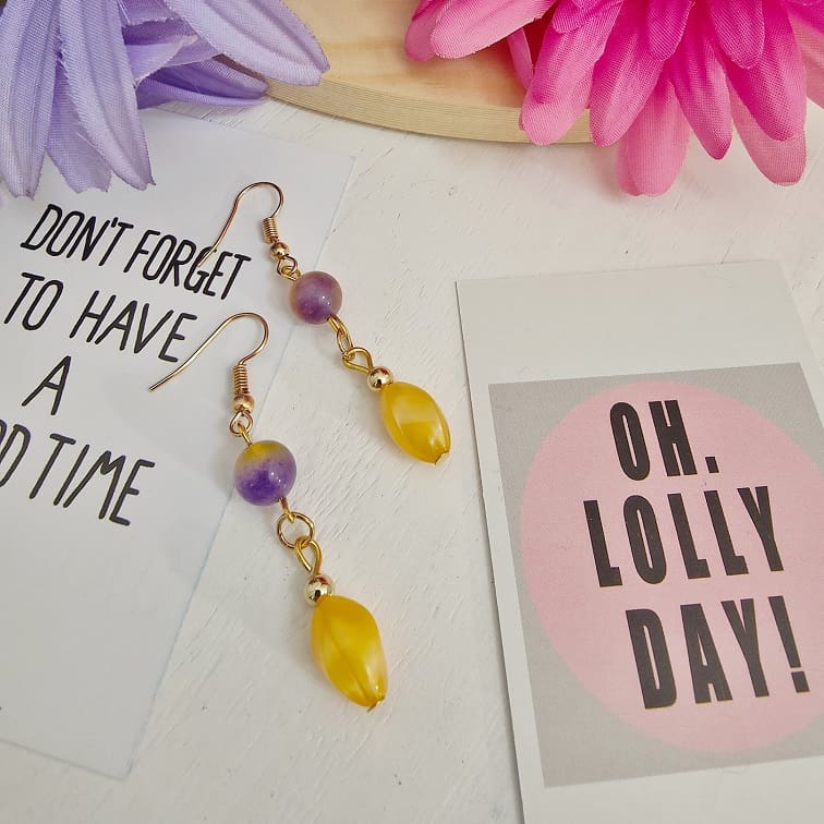 Lavender Sunshine Drop Earrings