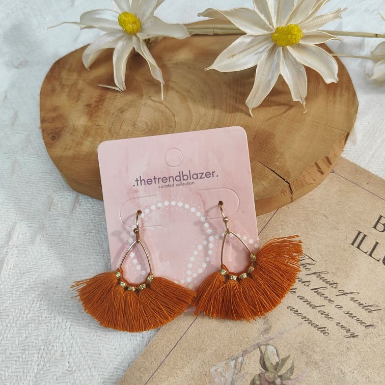 Autumn Petite Teardrop Tassel Earrings