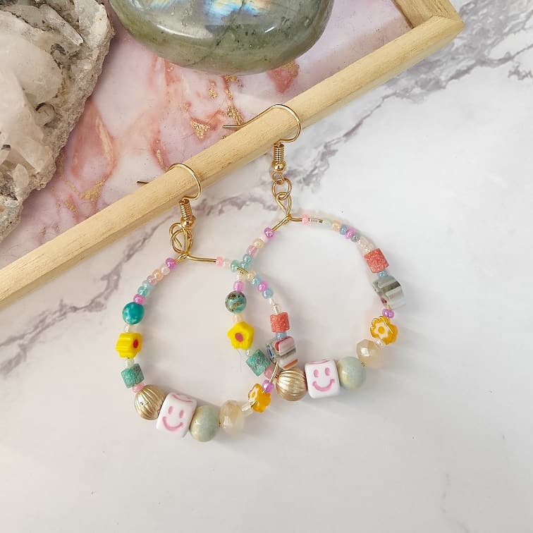 Smiley Halo Statement Earrings