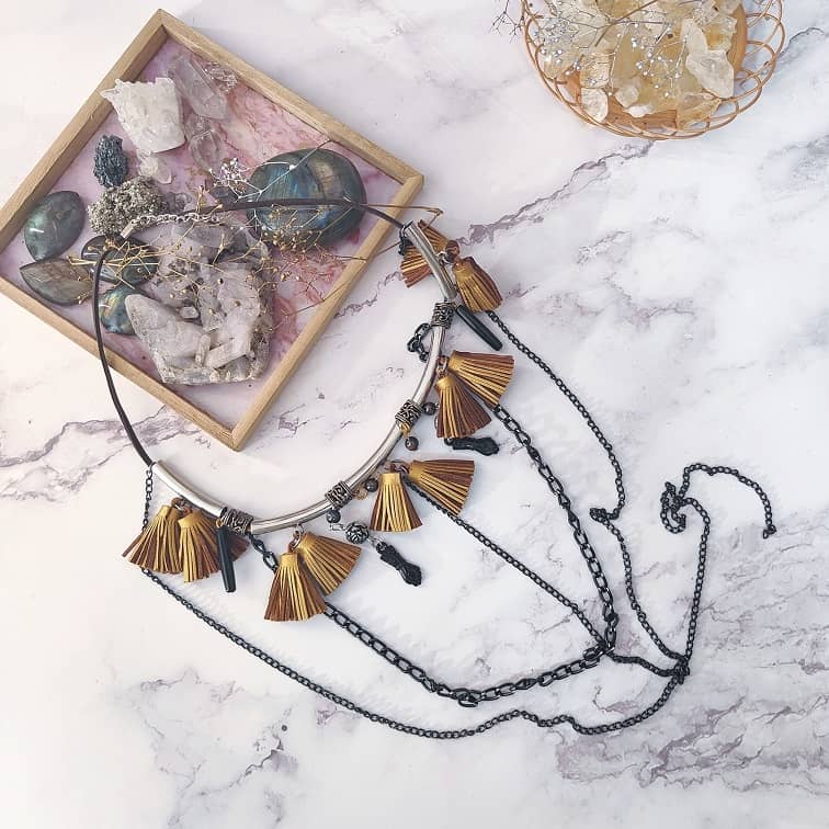 Witchy Glam Halloween Statement Necklace