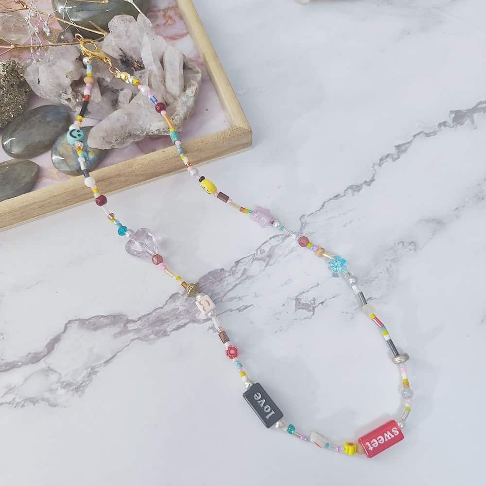 Rainbow Sweet Love Necklace Phone Charm