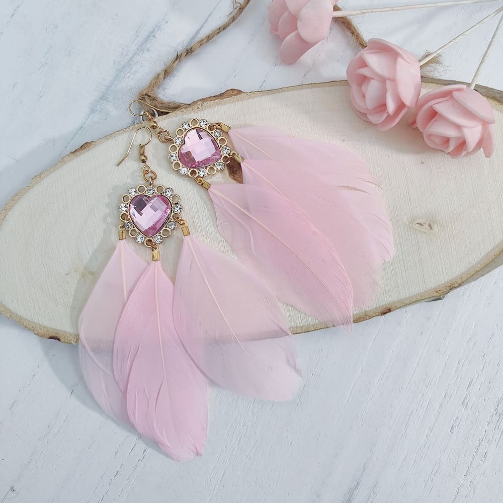 pink-punk-princess-feather-earrings