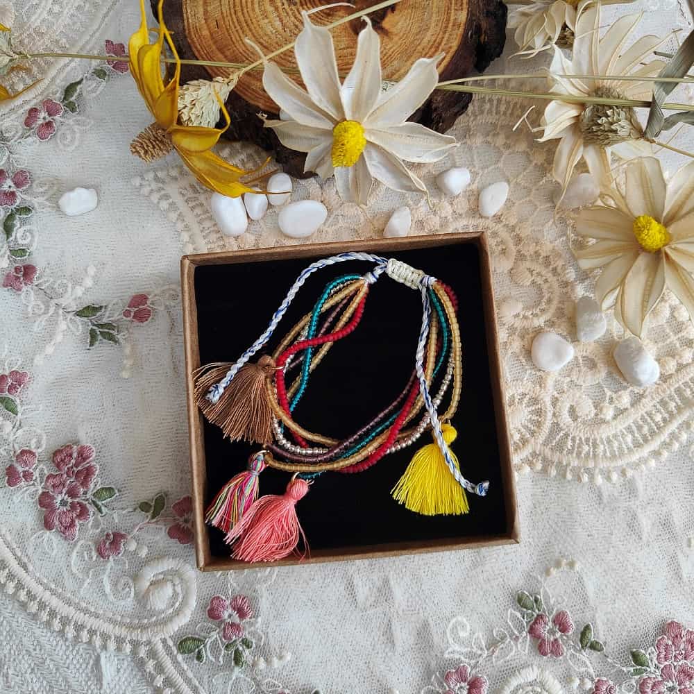 Colorful Kiss Stacked Bracelets