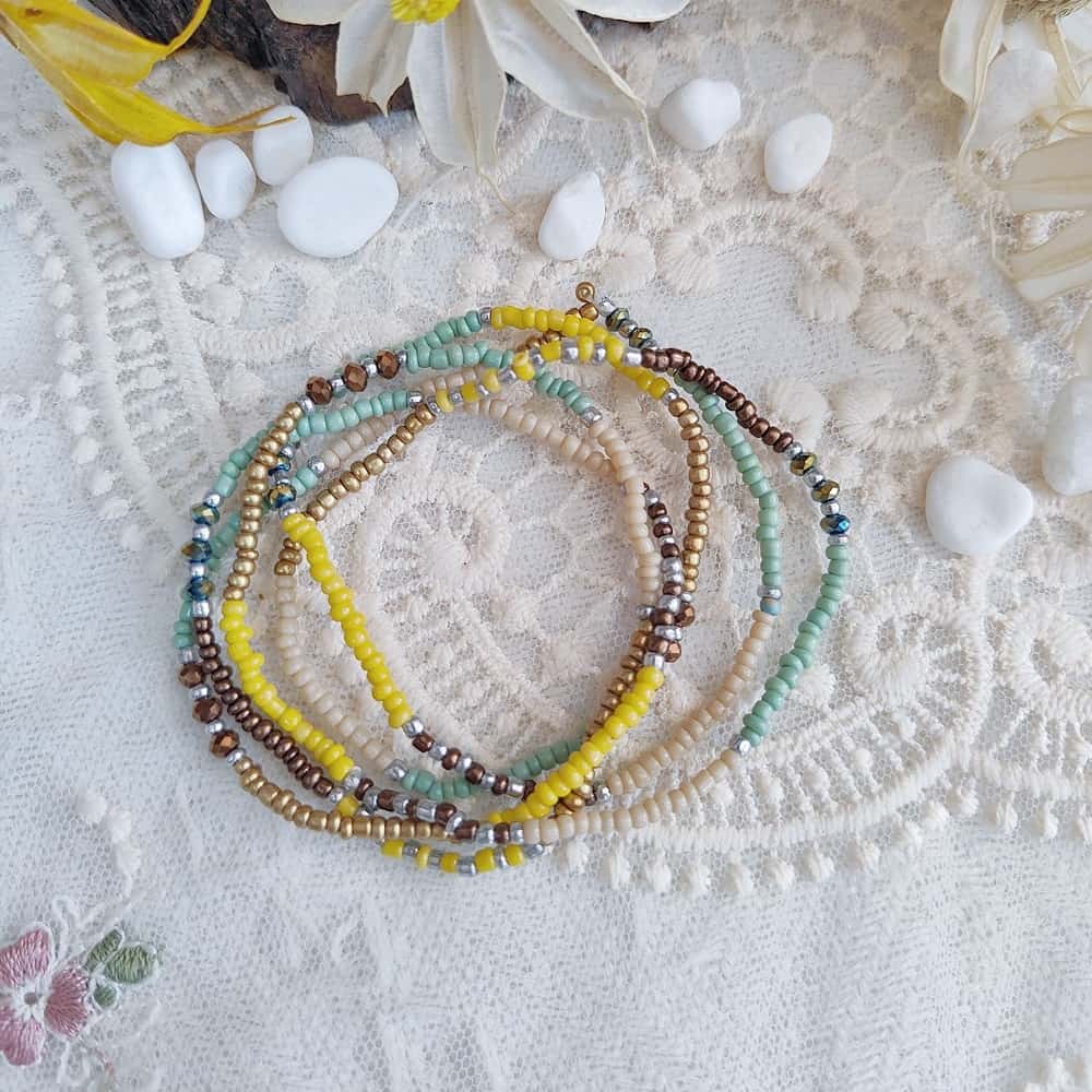 Good Vibes Matt Beaded Stacked Bracelets