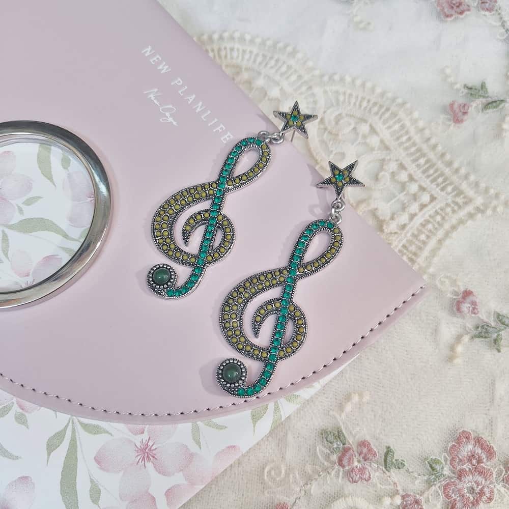 Musical Star Note Statement Earrings