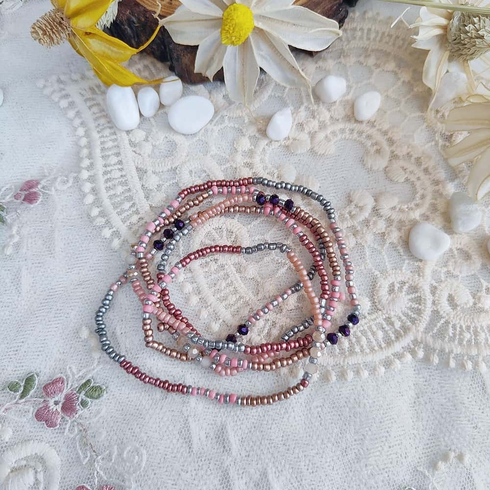 Sakura Matt Stacked Bracelets