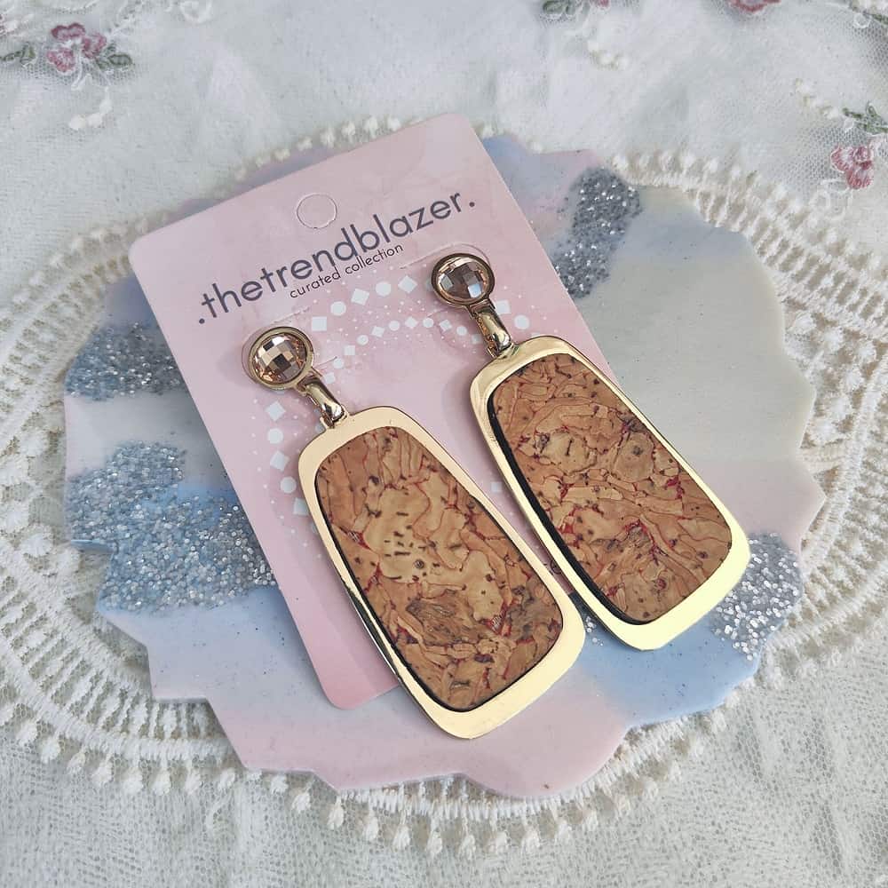 Softwood Fabric Gold Plated Earrings