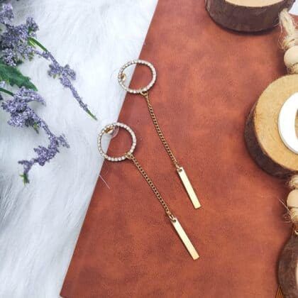Gold Dainty Mini Halo Drop Earrings