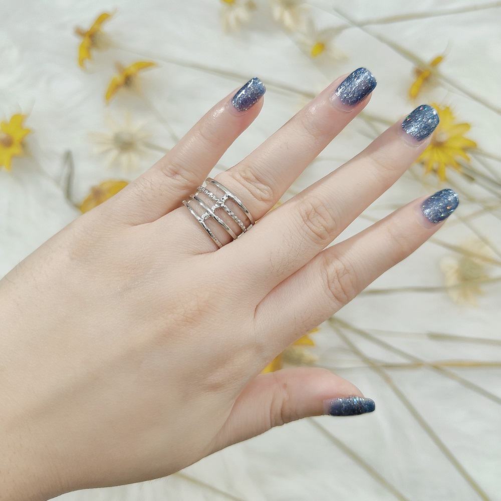 Silver Multicross Cutout Statement Ring