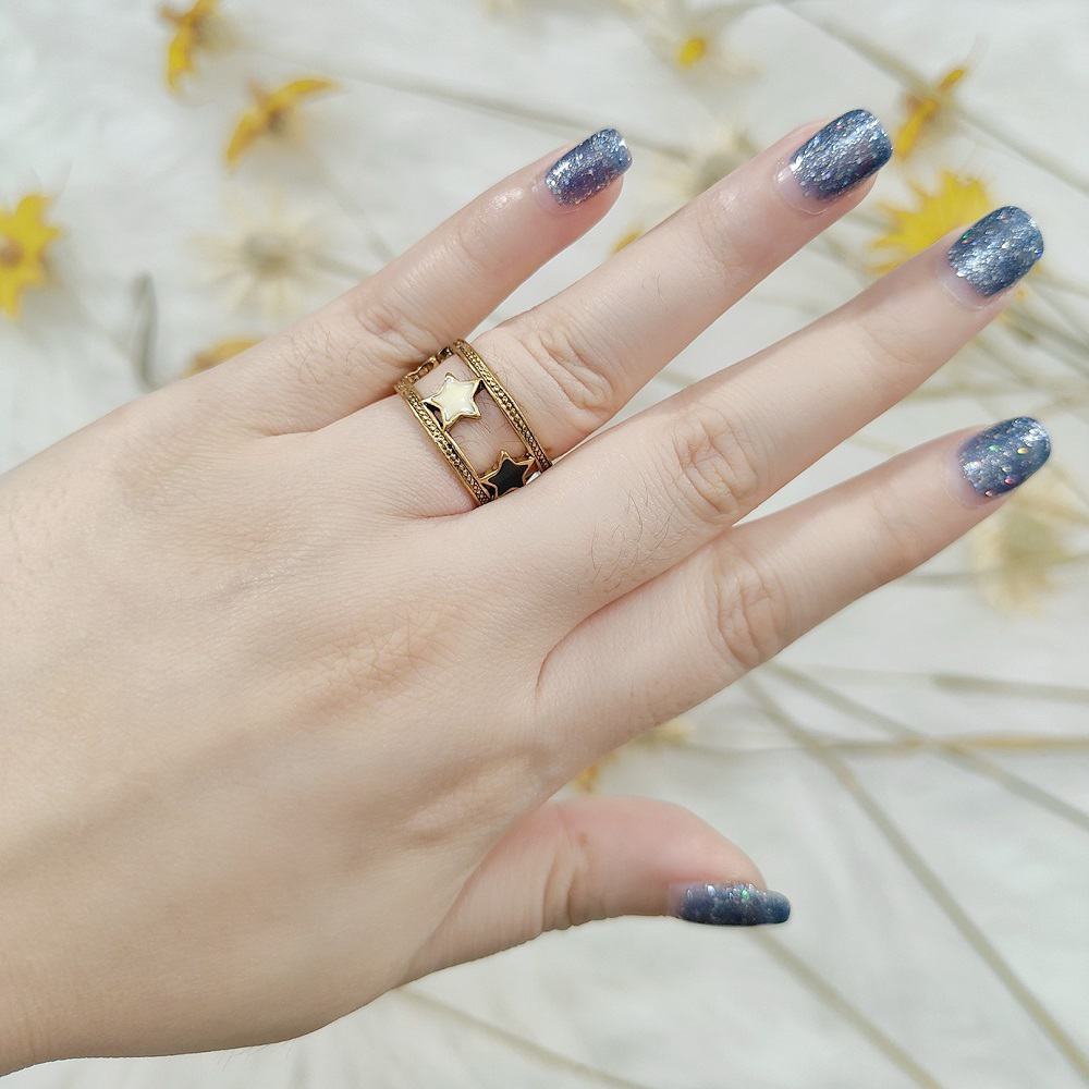 Gold Starry Carousel Cutout Design Ring Band