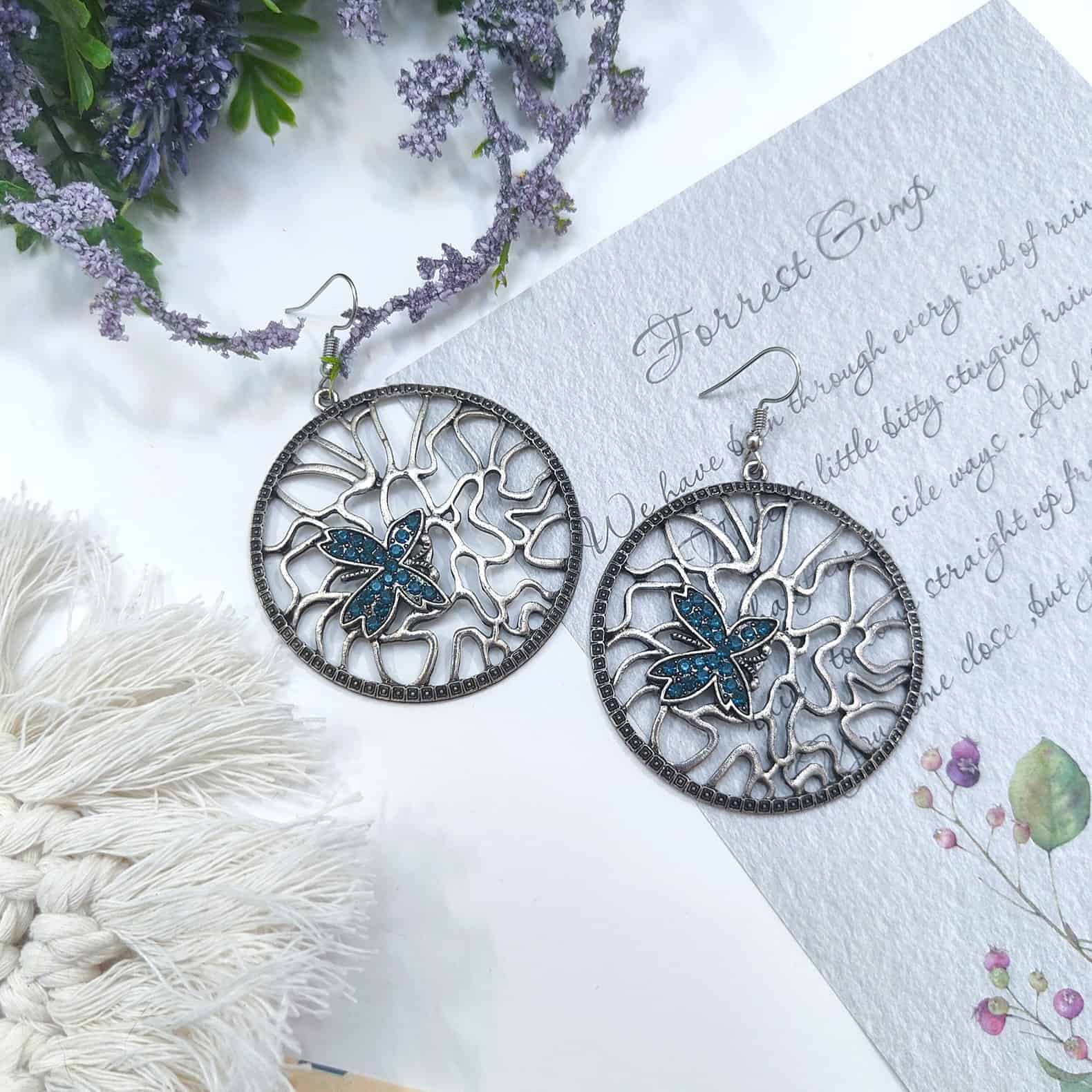 Butterfly Animus Oxidised Design Earrings