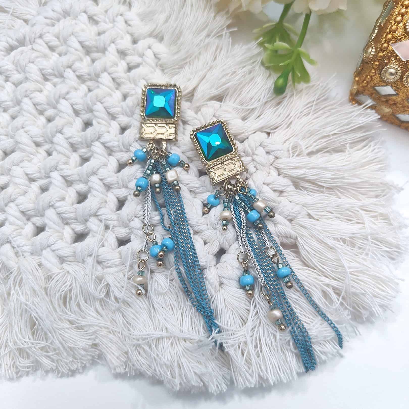 Crystal Aztec Monarch Statement Earrings
