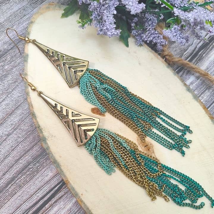 Gold Dynasty Layered Tassel Earrings