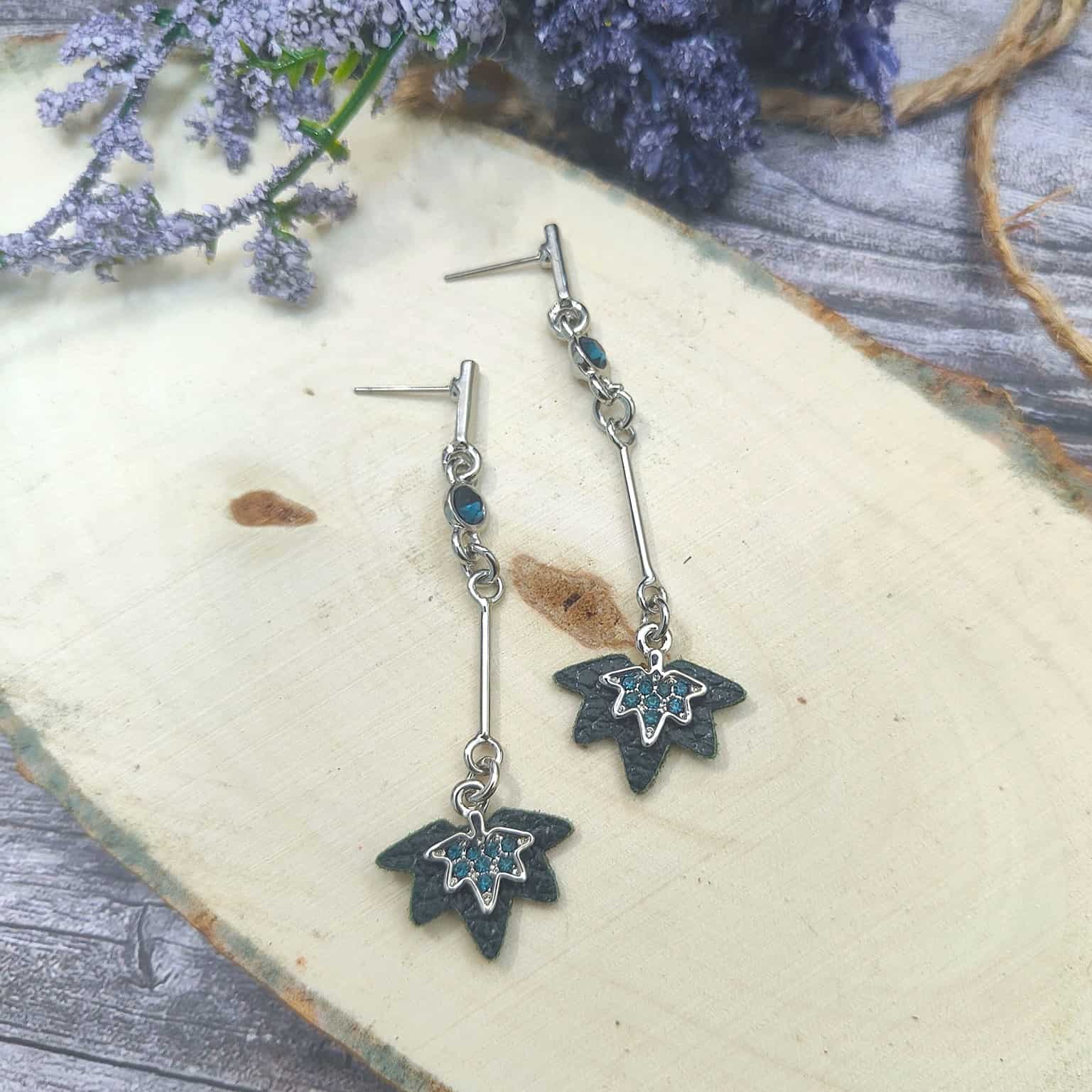 Maple Leaf Leather Cutout Petite Earrings