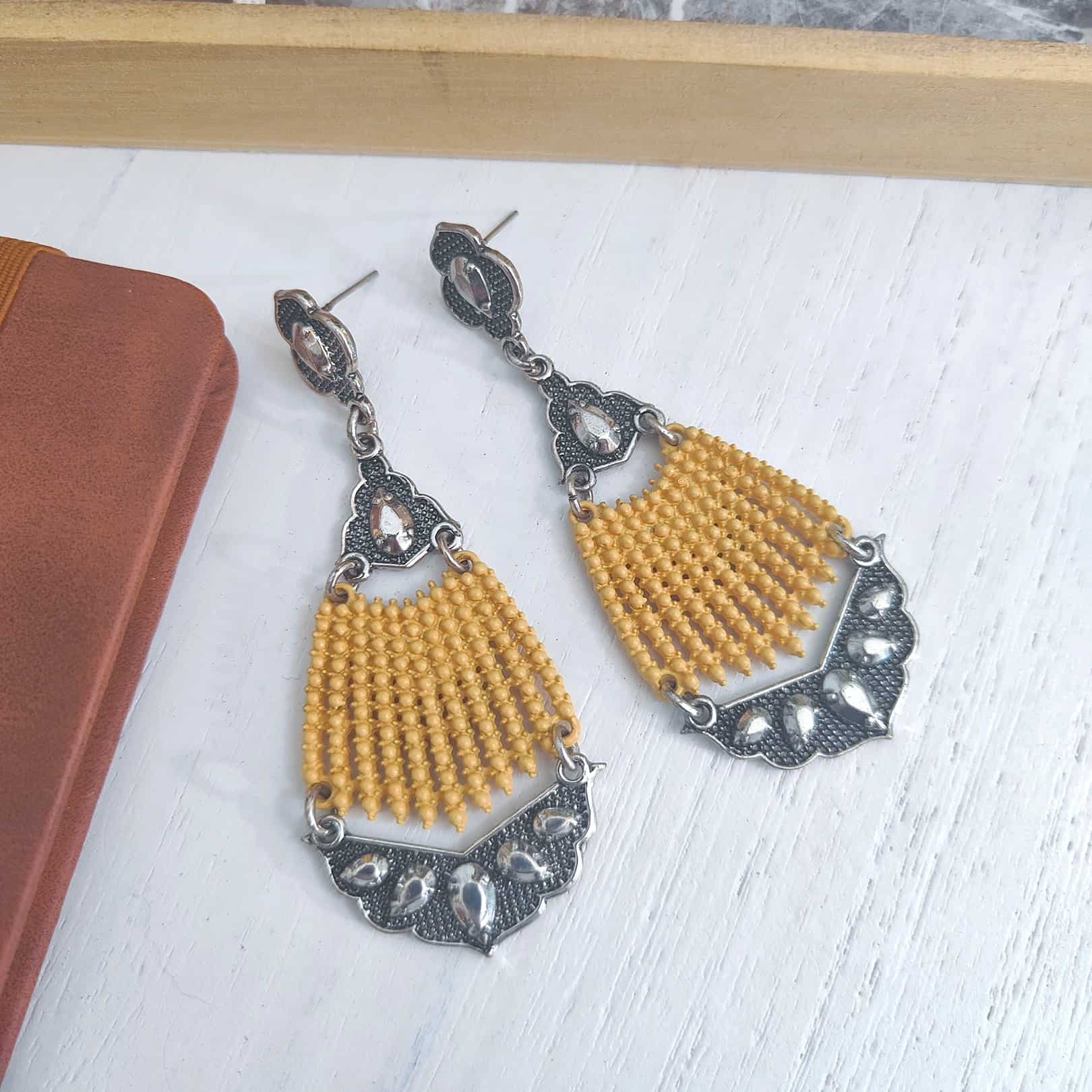 Medieval Style Embellished Statement Earrings