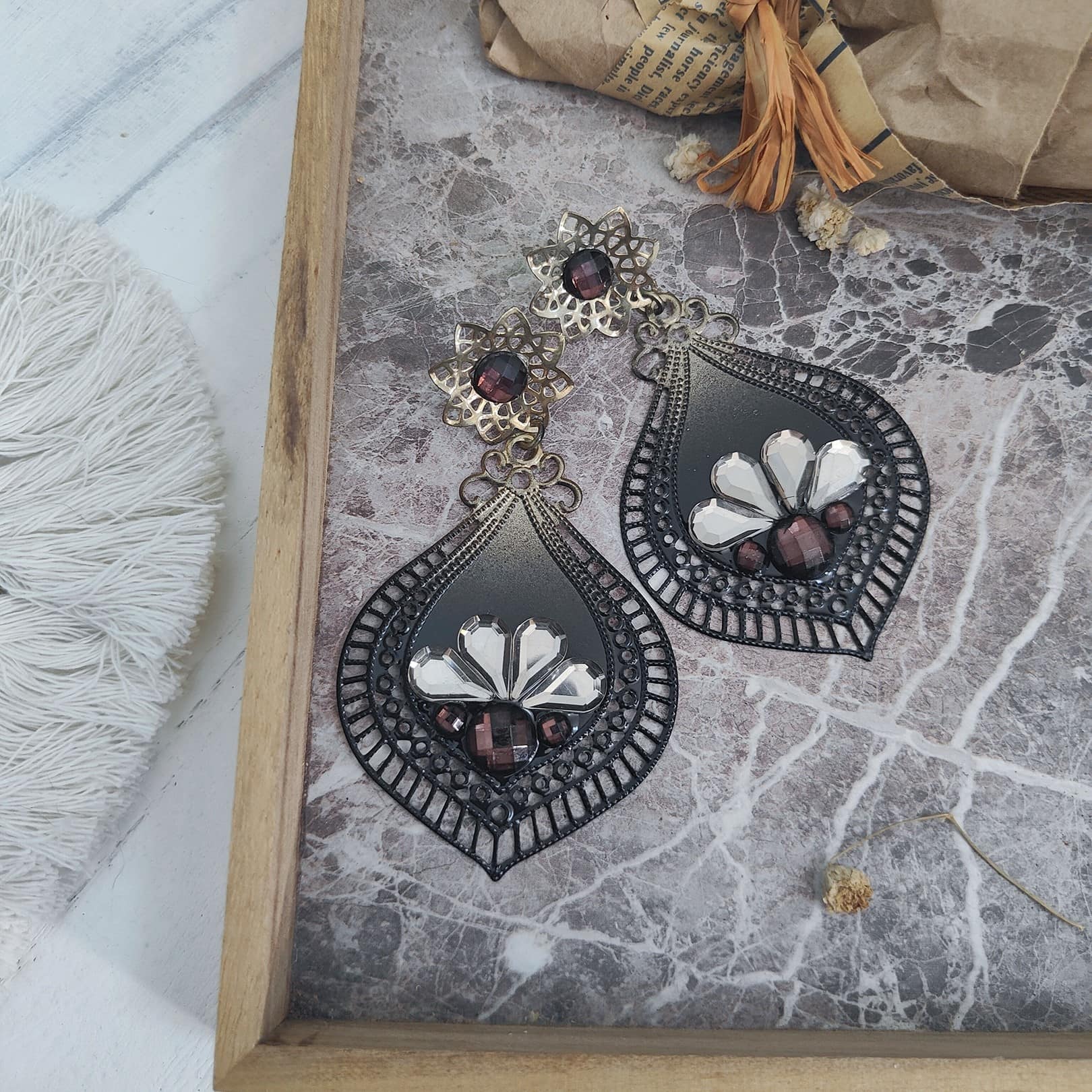 Mystique Light Cutout Statement Earrings