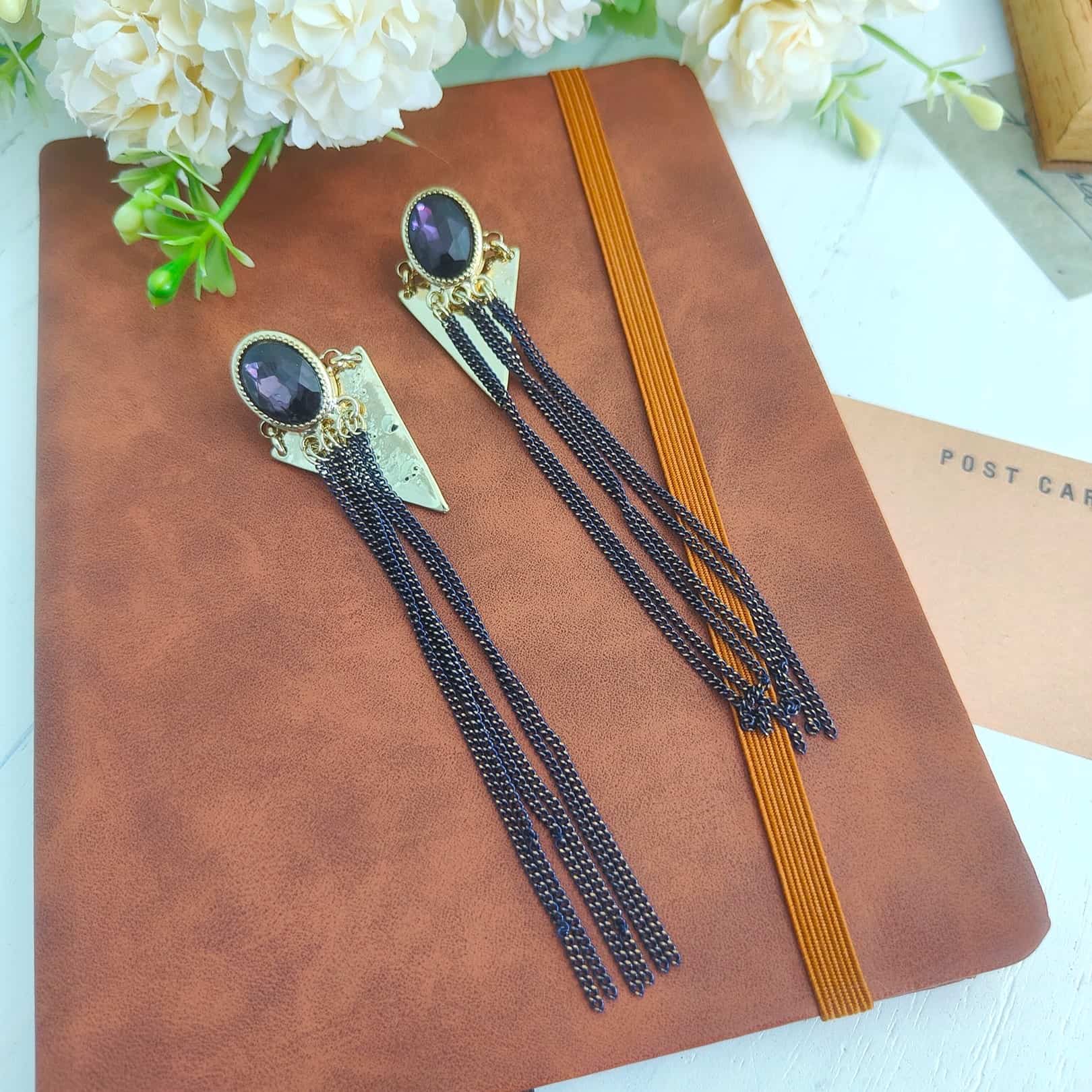 Nova Emblem Tassel Drop Earrings