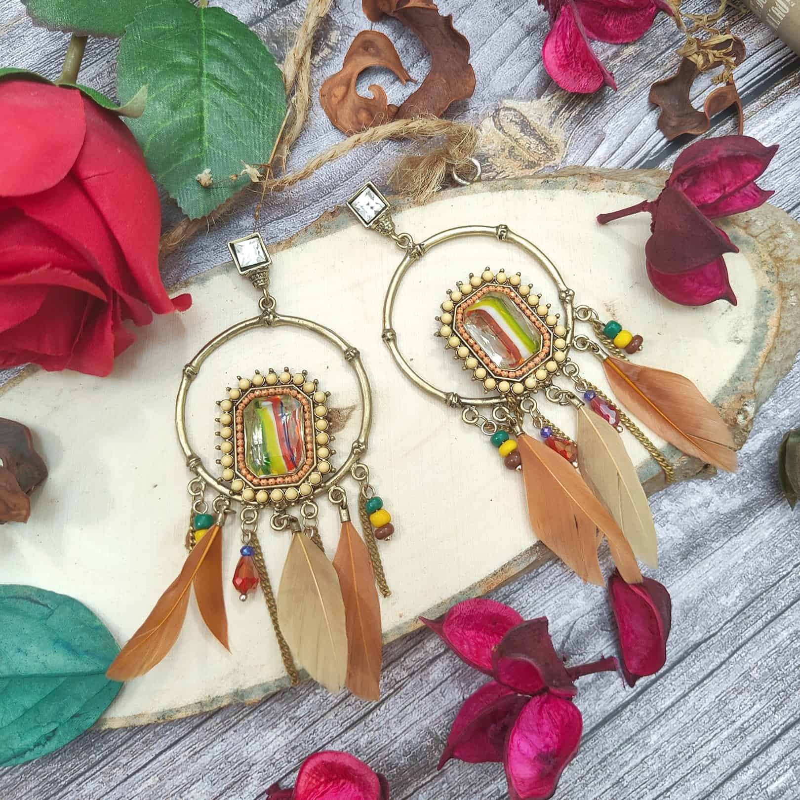 Spirited Gem Boho Statement Earrings